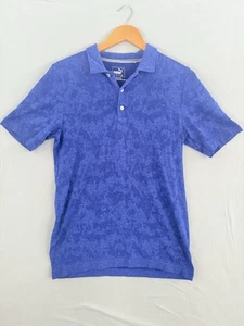 Puma Polo Shirt Mens S Small Blue Camo Athletic Lightweight - Foto 1 di 4