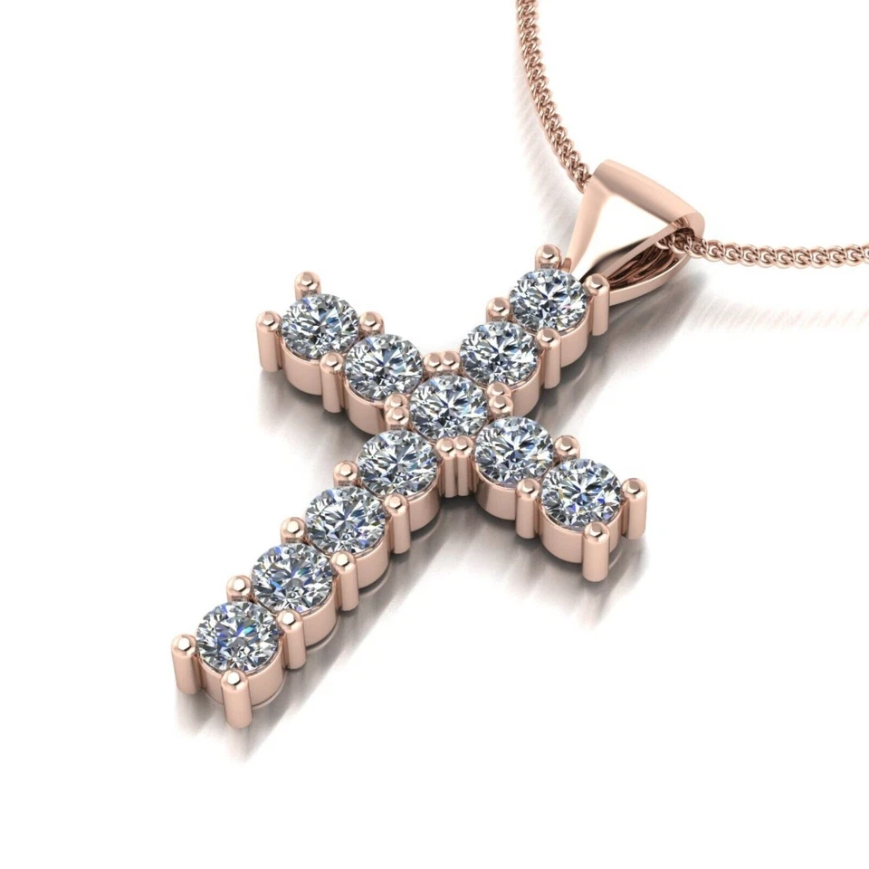 18k Rotgold Anhänger GLI HRD Diamant Rundschliff 0,50 Ct Lab Grown Damen... - Bild 1 von 4