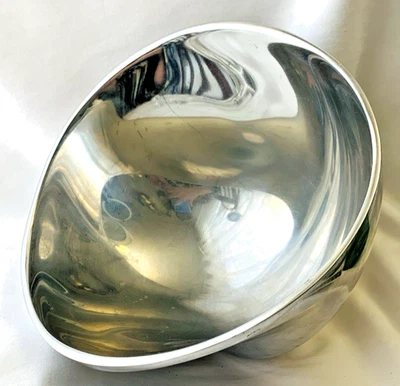 Tazón trenzado Nambe Fred Bould 2003 de colección aleación de aluminio #736 diseño 7"x4 1/2"x7" Foto 1 de 4