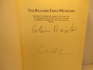 art / humor BILLIARD TABLE MURDERS signed by GLEN BAXTER + SALMAN RUSHDIE 1991 - Picture 1 of 17