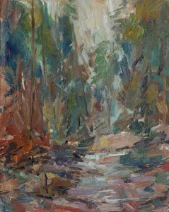 Art Original Oil Painting RM Mortensen "Solitude' Abstract Post Impressionism - Picture 1 of 1