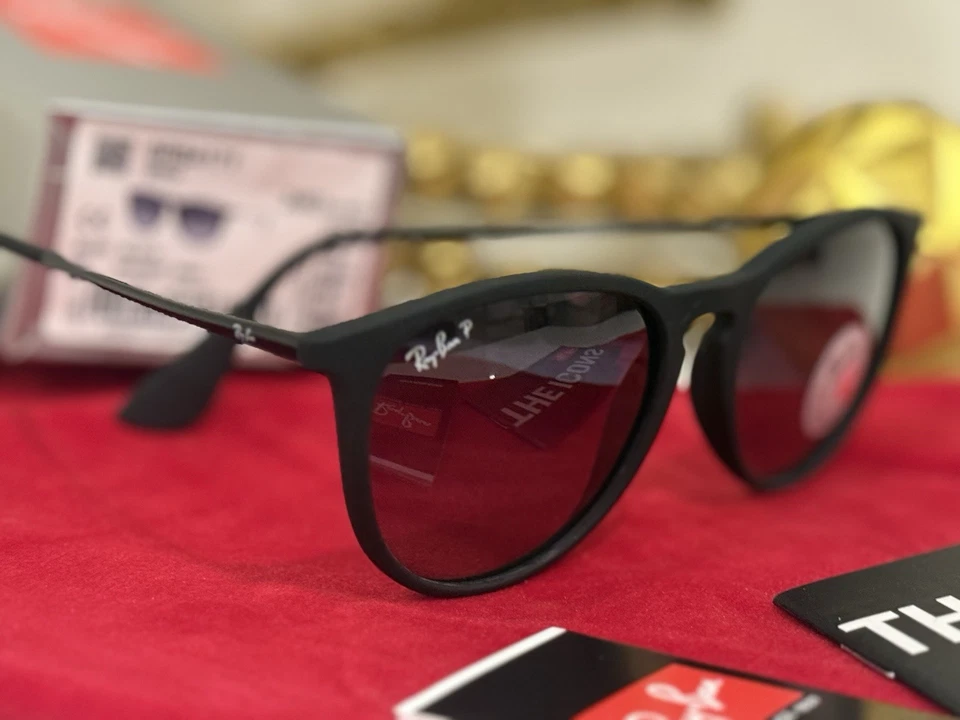 Gafas de sol Ray-Ban RB 4171 ERIKA 622/8G polarizadas negras redondas para mujer 54-18 145 Foto 1 de 4