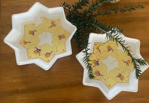 2x Stern Schale Plätzchen Gebäck Teller Weihnachtsteller weiß  24-6  Advent Deko - Bild 1 von 3