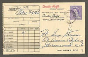 Canadian Pacific private issued postal stationary flimsy, Kingston,NS, 1966[39 4 - Picture 1 of 2