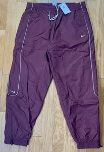 Nike NSW Solo Swoosh Woven Burgundy Track Pants FB8620-231 - Men’s XL - NWT $145 - Picture 1 of 6