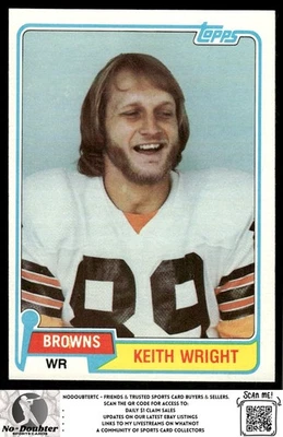 1981 Topps #478 Keith Wright RC Cleveland Browns - Image 1 of 2