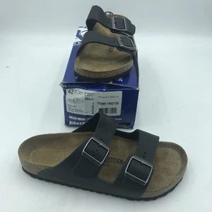 Birkenstock Arizona Leder flache Damen Sandalen - Schwarz - Bild 1 von 6
