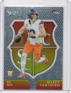 Panini Select 2024 - Select Certified Rookies Bo Nix #4 (RC) Denver Broncos - Imagen 1 de 2
