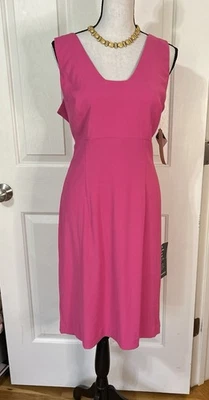 Vestido midi a medida Amanda Smith talla 10 nuevo con etiquetas abertura trasera sin mangas halter cremallera Foto 1 de 4