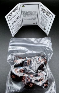 Juego de 7 dados Chessex 38010 Hidden Wonders Vortex Cavern/cobre poliédrico - Imagen 1 de 2