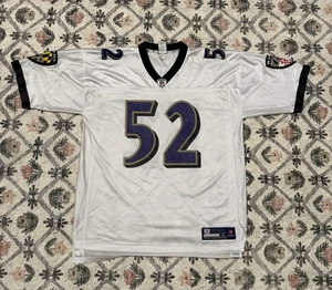 Ray Lewis #52 White Vintage Rare SZ-XL Baltimore Ravens Jersey NFL on field day - Picture 1 of 9