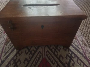 Vintage Wooden Ballot Box  - Picture 1 of 6