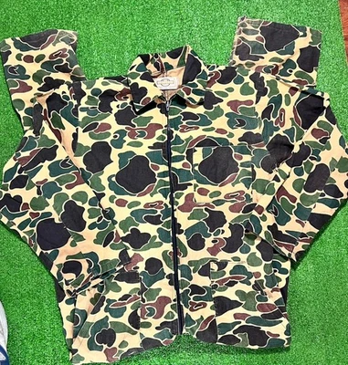 Vintage Camo Coveralls Med-LG Short 80s Duck Camo Hunting Outerwear USA Made - Image 1 of 4