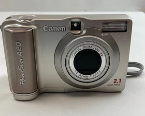 Canon PowerShot A20 Digital Camera 2.1 MP 3x Optical Zoom Compact Silver - Picture 1 of 9