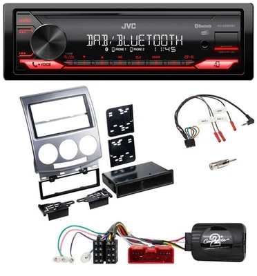 JVC Bluetooth USB DAB Lenkrad Autoradio für Mazda 5 CR 2005-2010 silber - Bild 1 von 4