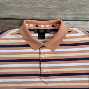 Nike Dri Fit Golf Polo Peach Striped Men’s Medium - Picture 1 of 9
