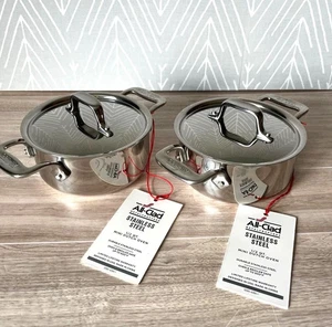 2 NWT All Clad Stainless Steel Mini Dutch Oven Pans 1/2 Qt. - Picture 1 of 6