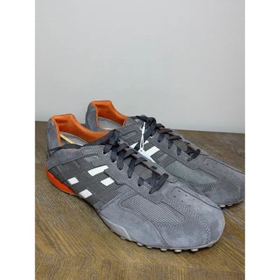 GEOX RESPIRA Hombre Gris Naranja Gamuza Malla Tenis Atléticos Talla 13 Nuevo Con Etiqueta Foto 1 de 4