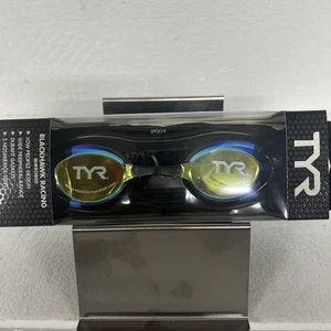NEW - TYR Blackhawk Occhiali da Corsa a Specchio, Nero, Vestibilità per Adulti (16+) - Foto 1 di 2