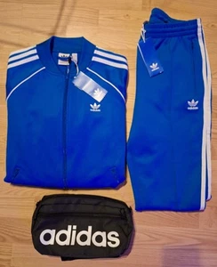 Adidas Originals Adicolor Jogginganzug Blau Gr. 36/38 + Tasche Schwarz NEU - Bild 1 von 7