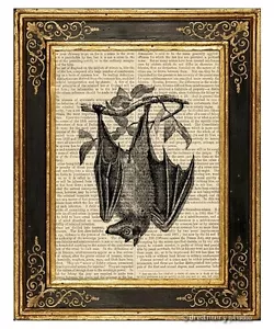 Bat # 1 Impresión artística en la página del libro vintage Home Office Decor Wall Hanging Gifts - Imagen 1 de 3