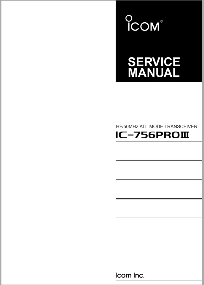 ICOM IC-756PROIII Service Manual - Image 1 of 1