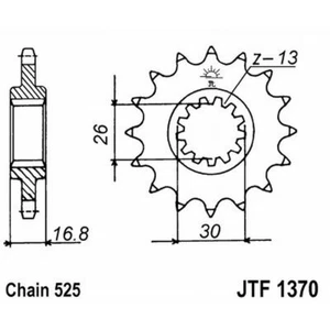 JT Z 16 CUSHIONED PINION JTF1370.16RB CB R NEO SPORTS CAFE 650 2019-2022 - Picture 1 of 2