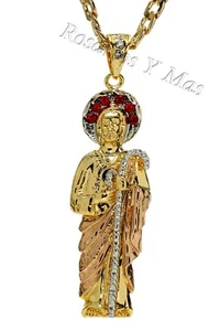 San Judas Oro Laminado Tres Tonos con Cadena de 26" Nuevo Tadeo - Picture 1 of 1