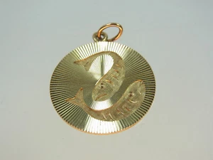 Schöner Sternzeichen Anhänger Fische 333 Gelbgold fein verziert - Bild 1 von 6