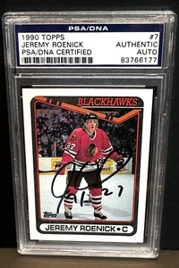 Jeremy Roenick 1990-91 Topps Rookie Autograph RC #7 PSA/DNA Authentic Auto HOF - Bild 1 von 2