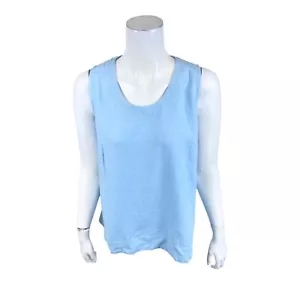 J Jason Wu Women's Linen Sleeveless Hi-Low Hem Tank Top Sky Blue X-Small Size - Picture 1 of 2