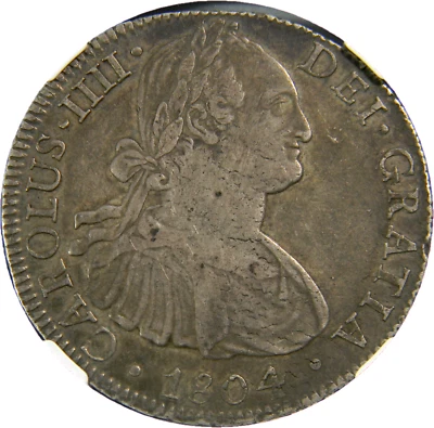 Charles IV 8 Reales 1804 Mo-TH - XF40 NGC, Mexico City mint, KM109 (03-17) - Image 1 of 4