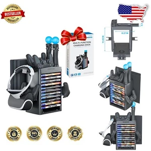 PS4 VR Charging Station with Game Disc Rack and Cooling Fan - All-in-One Stand - Picture 1 of 11