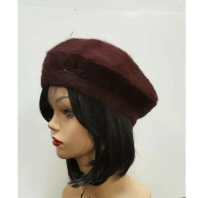 Boina de piel de conejo sintética para mujer invierno holgada clásica francesa mullida gorro sombrero EE. UU. Foto 1 de 4