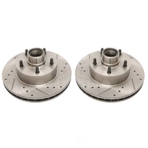 Disc Brake Rotor Set-Front Drilled and Slotted Brake Rotor Pair Power Stop - Picture 1 of 4