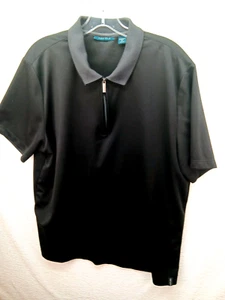 Perry Ellis leichtes schwarzes Poloshirt, Gr. XL, Reißverschluss, PREPPY, DATE NIGHT! - Bild 1 von 9