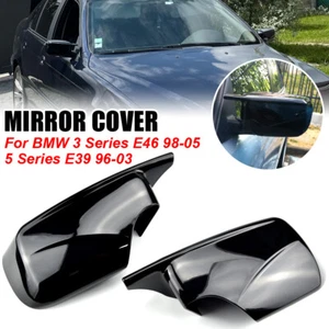 Cubiertas de espejo retrovisor estilo M4 negro brillante estilo BMW E46 E39 3 1998-2005 - Imagen 1 de 10