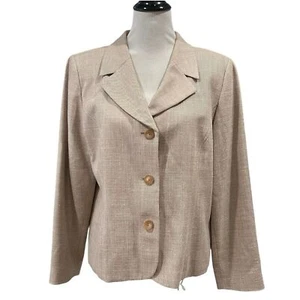 Pendleton Silk Wool Blend Three Button Blazer Size 16 Petite - Picture 1 of 7