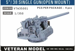 VETERAN 1/350 war ship 5"/38 Single Gun open mount resin upgrade - Picture 1 of 3