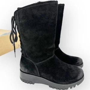 Bionica NIB Canita Black Suede Sherpa-Lined Waterproof Boot - size 7 All-Weather - Picture 1 of 11