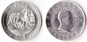 1999 Italien Lire 1 Silber Geschichte der Lira Biga Fior di Conio Unc - Bild 1 von 1