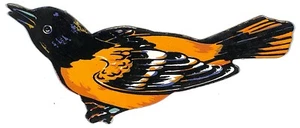 Orange Vogel gestanzt Ornament steife Pappe um Anfang 1900 neu aus altem Lagerbestand sehr guter Zustand - Bild 1 von 3