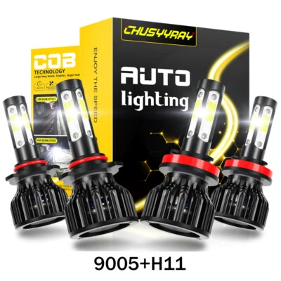9005+H11 LED Headlight Hi-Low Bulbs Kit For Dodge Charger Sedan 4-Door 2011-2014 - Image 1 of 4