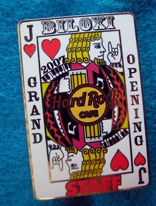 BILOXI GRAND OPENING STAFF JACK HEARTS PLAYING CARD 2007 Hard Rock Cafe PIN LE - Picture 1 of 1