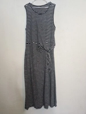 Vestido Talbots Talla Grande 3X Rayas Azul Blanco Pullover Maxi Tanque Elastizado Playa Foto 1 de 4