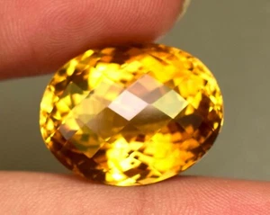 Piedra preciosa suelta corte ovalado certificado citrino amarillo naranja natural de 25,40 quilates Brasil - Imagen 1 de 5