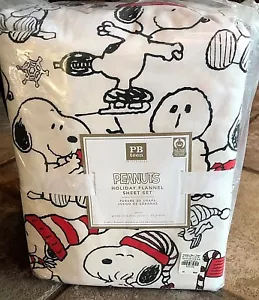 Pottery Barn Teen Peanuts Urlaub Flanell Laken Set VOLLSTÄNDIG - Bild 1 von 1