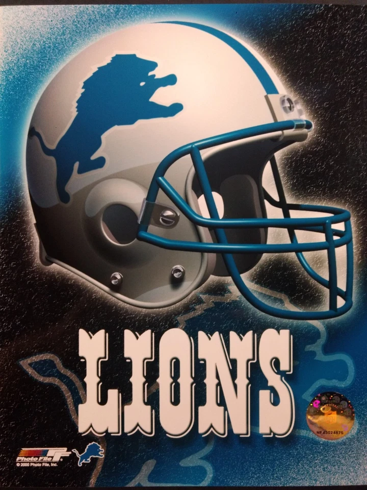 CASCO DEL EQUIPO DETROIT LIONS 2000 LOGO 8x10 FOTO Foto 1 de 1
