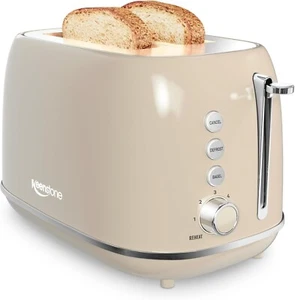 Retro 2-Slice Stainless Steel Toaster with Removable Crumb Tray & Cool Touch - Picture 1 of 9