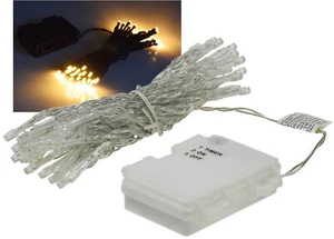 ChiliTec CT-TK50 LED Batterie Außen Deko Lichterkette 5m 6h Timer IP44 warmweiß - Bild 1 von 3